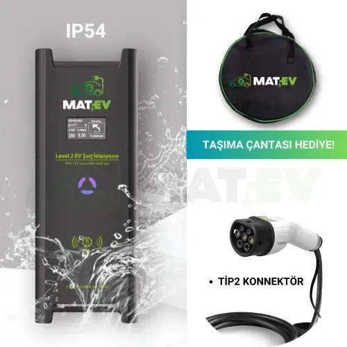 MatEV Şarj MZ-AC-22kW-P-32A Taşınabilir Şarj İstasyonu